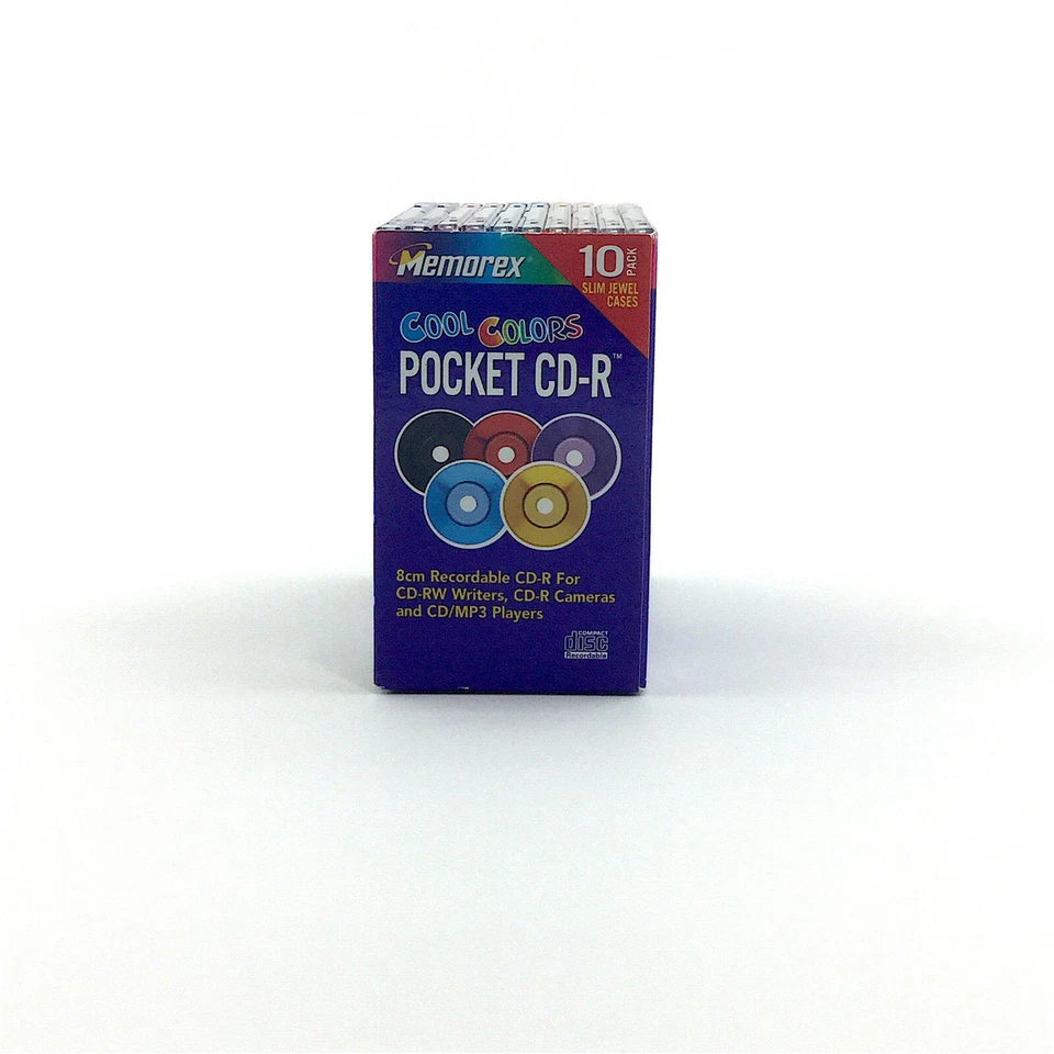 Memorex Cool Colors Pocket CD-R 210 MB, paquete de 10 - 24 min - 24x multi velocidad Foto 4 de 4
