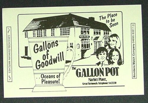 Matchbox label Bouldens Pub Gallon Pot Market Place Great Yarmouth Norfolk MA495 - Picture 1 of 1
