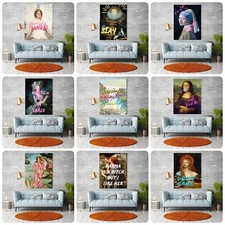 Altered art vintage portrait prints gallery wall saying poster lounge bedroom