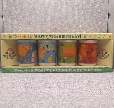 Anker - 75 Jahre Feier - Porzellan Becher 4er Set - Neu im Karton 