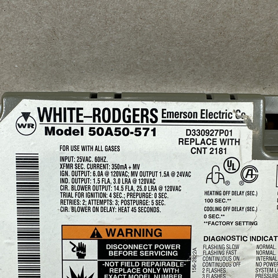 White Rodgers D330927P01 Furnace Control Circuit Board Model 50A50571