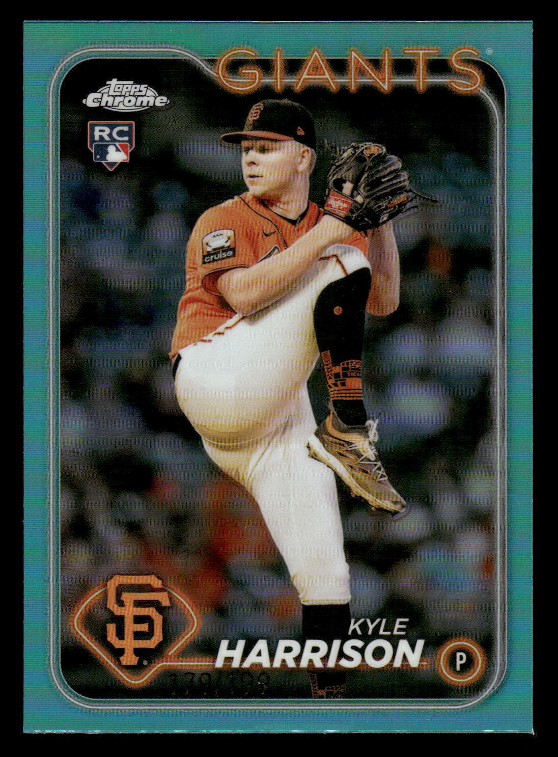 2024 Topps Chrome KYLE HARRISON RC AQUA REFRACTOR 179/199 #191