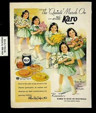 1939 Karo Syrup Dionne Quints Vintage Print Ad 20654