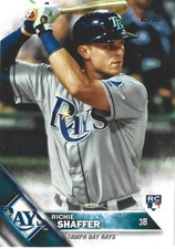 2016 Topps Baseball Series 1 Richie Shaffer #3 Rookie Card RC Tampa Bay Rays +. rookie card picture