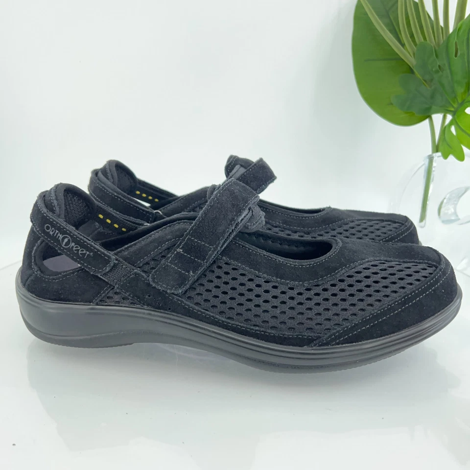 Orthofeet 893 Sanibel Mary Jane Women's 12 Wide Black Comfort Orthotic Shoes - Image 3 of 4