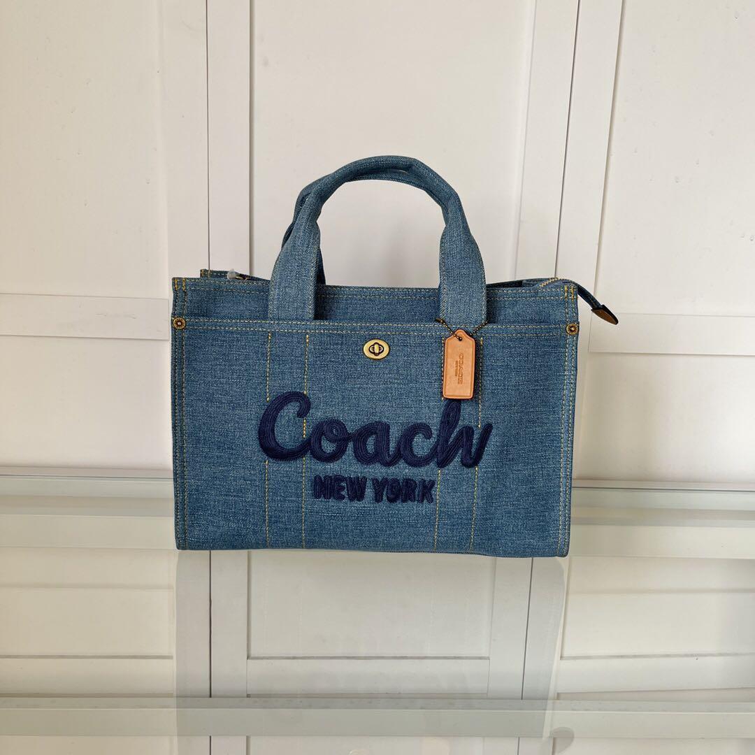 COACH◆カーゴ キャンバス トート インディゴ CR657 COACH コーチ トートバッグ DNM CARGO T CR657 レディース