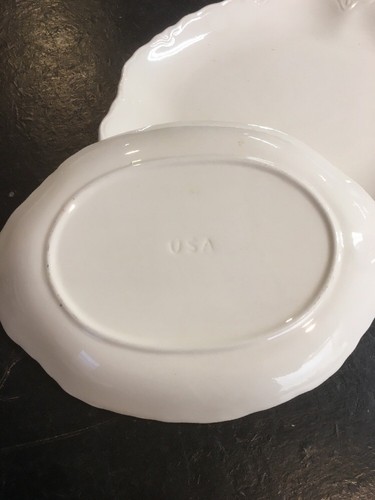 2 Pc Set White Dessert/Bread Plates Dinnerware 10", 12" U.S.A - Picture 5 of 5
