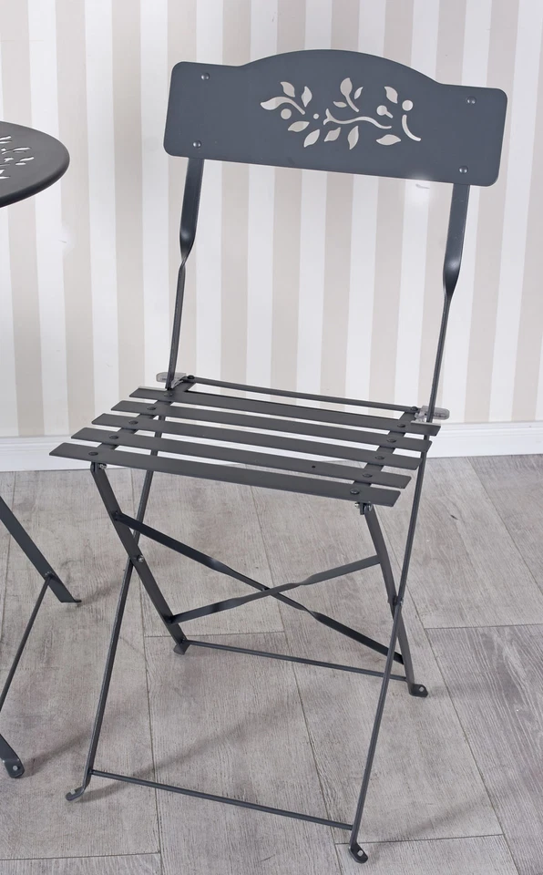 Möbelset 3 tlg. Gartenmöbel Balkonmöbel Stühle Tisch Set Eisen Gartenset Metall - Bild 3 von 4