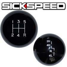 Black Ol Skool Shift Knobtransfer Case Set For 5 Speed Jeep Tj Gear Shifter
