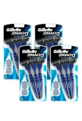 Gillette Mach3 Einweg Rasierklingen - 20 Herren Rasierhobel - 4 Packungen à 5 