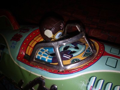 VIBRANT 50s YONEZAWA ATOM CAR TINPLATE RACER JAPAN RARE TIN TOY