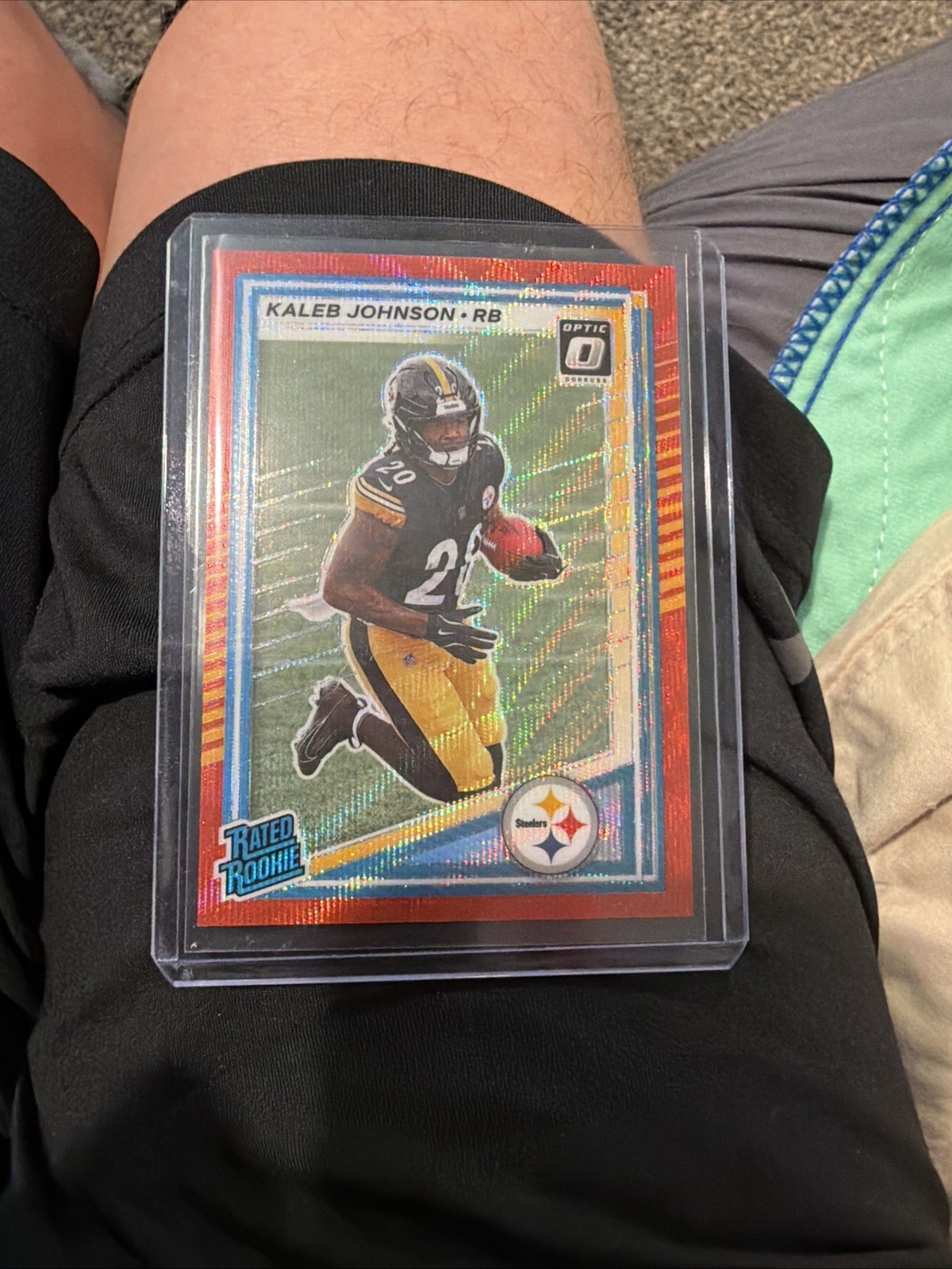 2025 Panini Donruss - Rated Rookie Kaleb Johnson #322 Optic Preview Red Wave