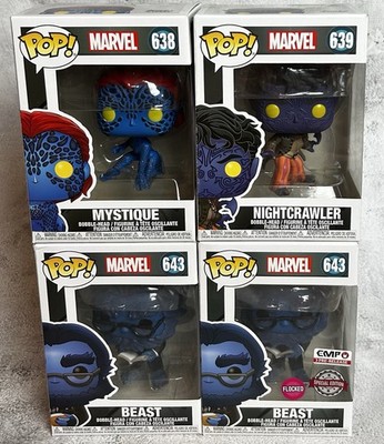Funko Bundle 643 Beast Flocked Special 638 Mystique 639 Nightcrawler 2020 OVP