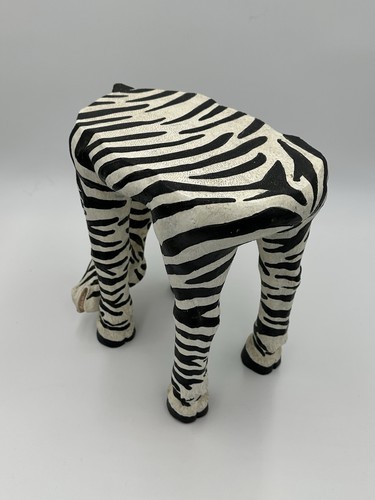 Vintage Zebra Stool Plant Stand Table Heavy 6 Lbs Resin 11" Tall Good Condition! - Picture 4 of 12