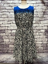 Alfani Black, White & Blue Sleeveless Dress Size 10