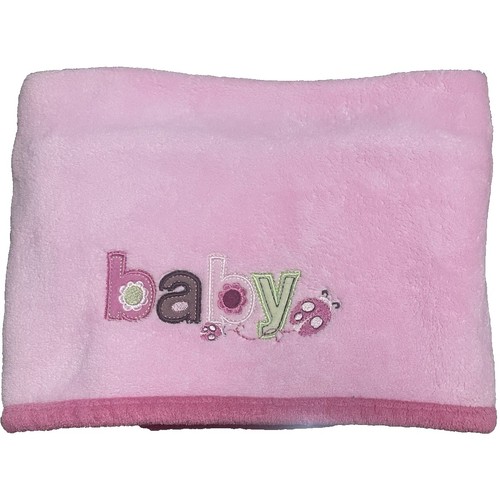 Carter's Just One Year Baby Blanket Pink Fleece Applique Lady Bug Flower Securit