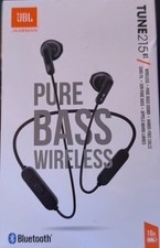 JBL Tune 215BT Pure Bass Bluetooth Earbuds Black, Comfort Fit, Built-In Mic