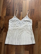 Express Woman s Size XS White Lace Pleated V-Neck Camisole NWT