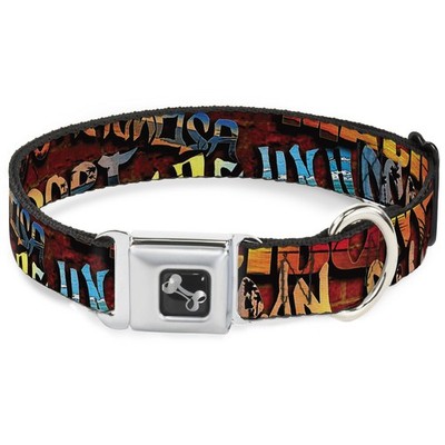Dog Collar Bone Beach Tags Stacked Brick Wall/Beach Scenes WIDE-Medi (US IMPORT)
