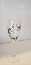 Hand Painted  Perrier Jouet Belle Epoque Champagne Glass  France 7 1/2”