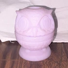 Fenton Glassware lavender Glass Owl Candle holder; original sticker, 1970s