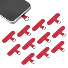 12pcs Phone Tether Tab, Universal t Shape Phone Lanyard Patch, Red