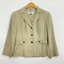 KASPER For A.S.L. Women's Blazer Size 4 Tan Three Button Lightweight Jacket