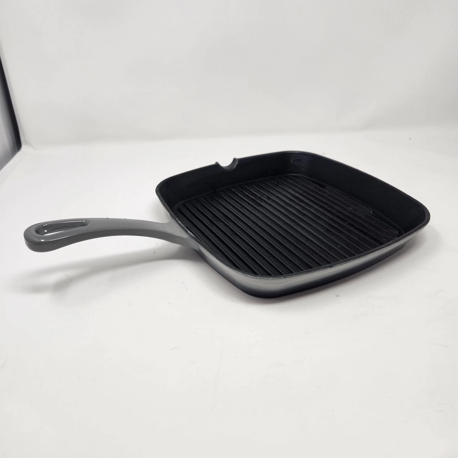 Vintage 25cm Square Cast Iron Grill Pan - Griddle Skillet with Ridges - Used