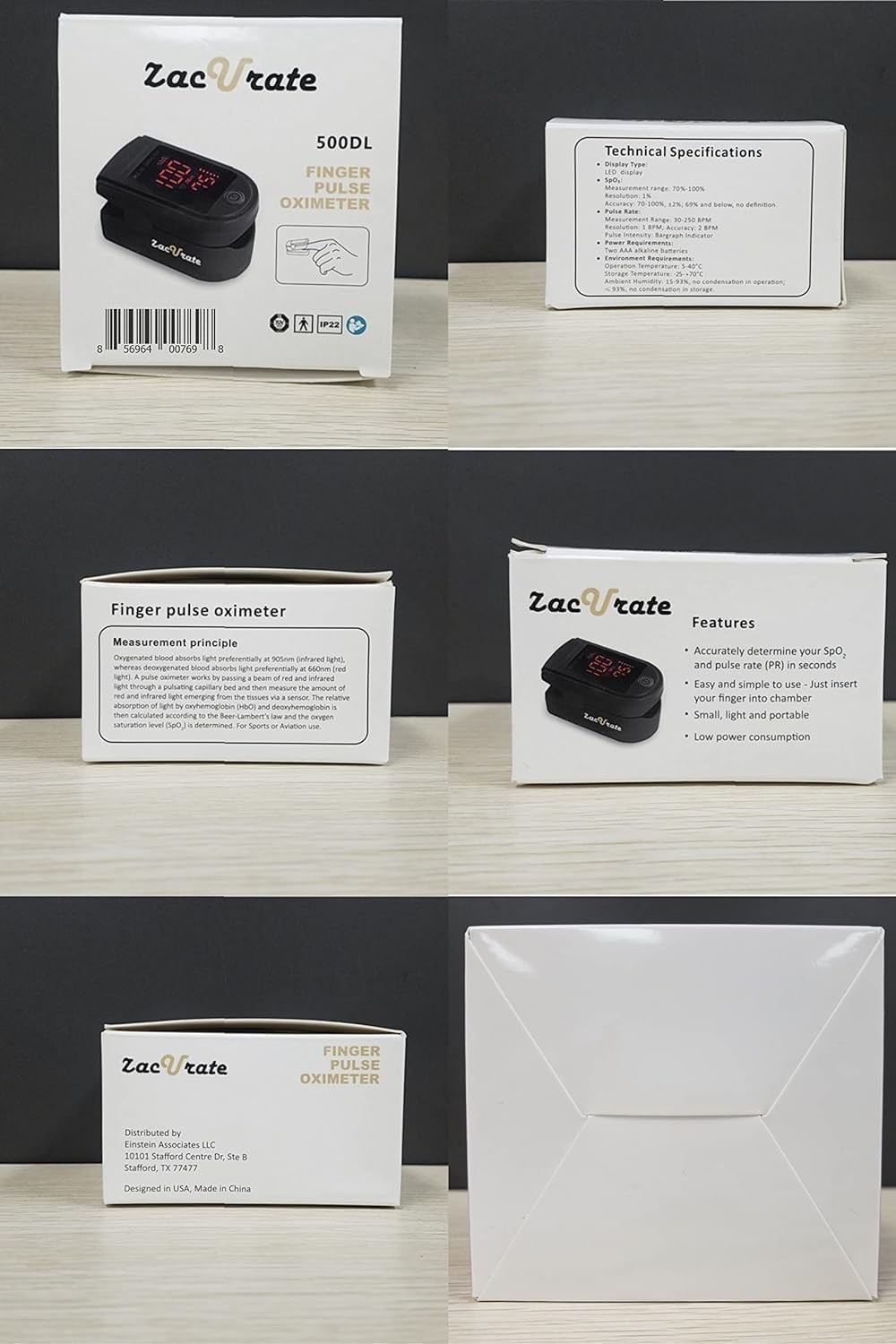 Zacurate Pro Series 500DL Fingertip Pulse Oximeter Blood Oxygen Saturation Monit