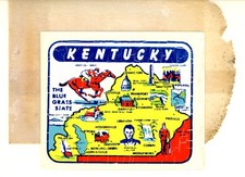Vintage Kentucky Window Decal/Sticker   The Blue Grass State