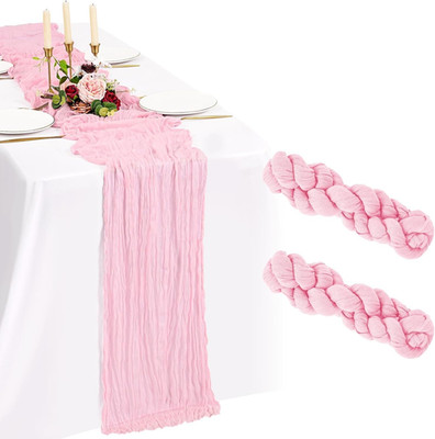 2 Pack Hellrosa Käsetuch  10FT Boho Gaze Käsetuch  Abwaschbar Romantische Rustik