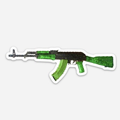Ak-47 AKM Green Vinyl Laptop Sticker Waterproof 4 Inch