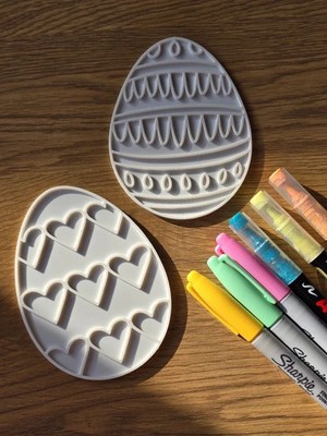 Osterei Malvorlagen - 2er Set - gemusterte Basteleier - 11,5 cm