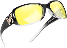 Women'S Night Driving Glasses Polarized anti Glare Night Vision Yellow Glasses W