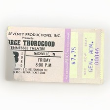 GEORGE THOROGOOD CONCERT TICKET STUB MAR 28 1980 TENNESSEE THEATRE NASHVILLE TN