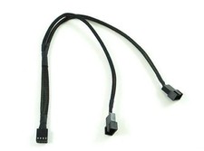 4-Pin PWM to Dual PWM Sleeved Computer Case Fan Power Y-Splitter Adapter Cable