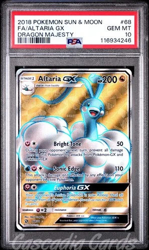 PSA 10 Altaria GX Full Art 68/70 Dragon Majesty Pokemon