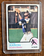 1973 Topps Baseball ~ card #100 ~ Hank Aaron Braves HOF (c) ~ EX