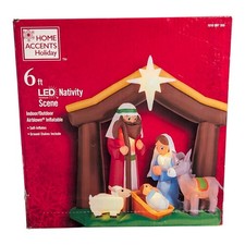 6 Ft. Nativity Scene Christmas Airblown Inflatable Yard Decor, LED Brand New