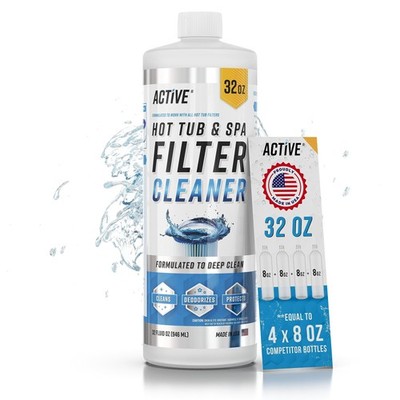 Spa Hot Tub Filter Cleaner - 32oz (2-4 Uses) Cleaning Soaking Solution, Hot T...