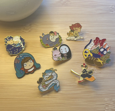 Studio Ghibli | 8x Anstecknadel Pins Set / Totoro, Ponyo, Chihiro, Kiki, Howl