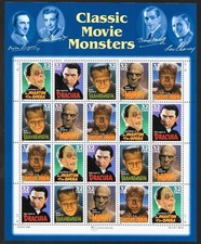 3168-72 Classic Movie Monsters Sheet of 20 32c 1997 MNH