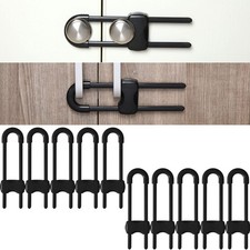 10 Pieces Cabinet Locks for Babies, U-Shaped Proofing Drawers Safety Child Lo...