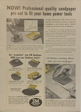 1951 3M Home Workshop Sandpaper PRINT AD Minnesota Mining & Mfg VTG 50s St Paul