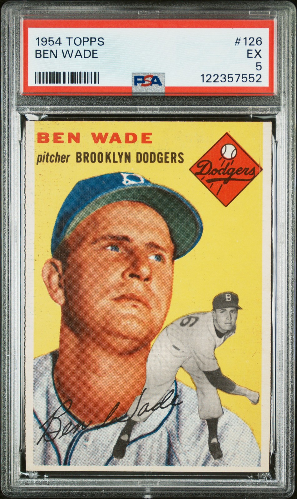 1954 TOPPS #126 BEN WADE PSA 5