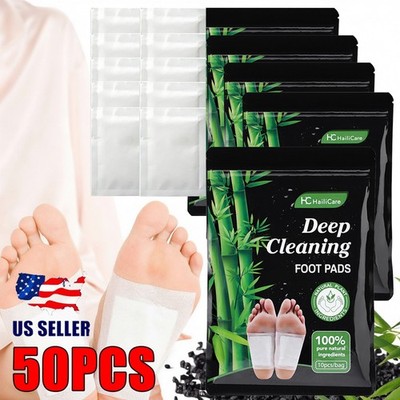 50 Detox Foot Pads Patch Detoxify Toxins Slim Keeping Fit Care with Adhesive US