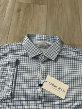 Collars And Co Mens Short Sleeve Polo Blue Check Size Large