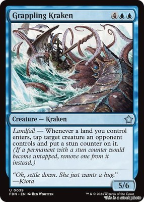 Grappling Kraken, (FDN 39), Foundations, NM, MTG