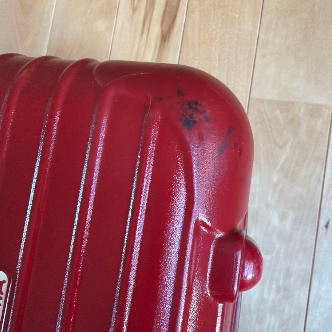 RIMOWA 63L 2 Wheel Suitcase Red Carry Case Travel Luggage Used