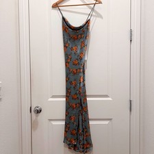ASTR The Label Gaia Dress in Teal Peach Floral Women's Size Medium - NWT
